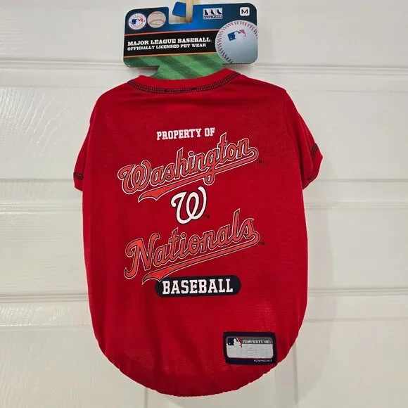 Washington Nationals Baseball‎ NBA Pet Shirt Red Size Medium NWT