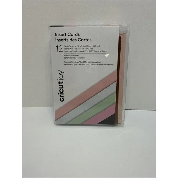 Cricut Joy 12 Pk Insert Cards Macaron Sampler Pastel Colors, Inserts & Envelopes