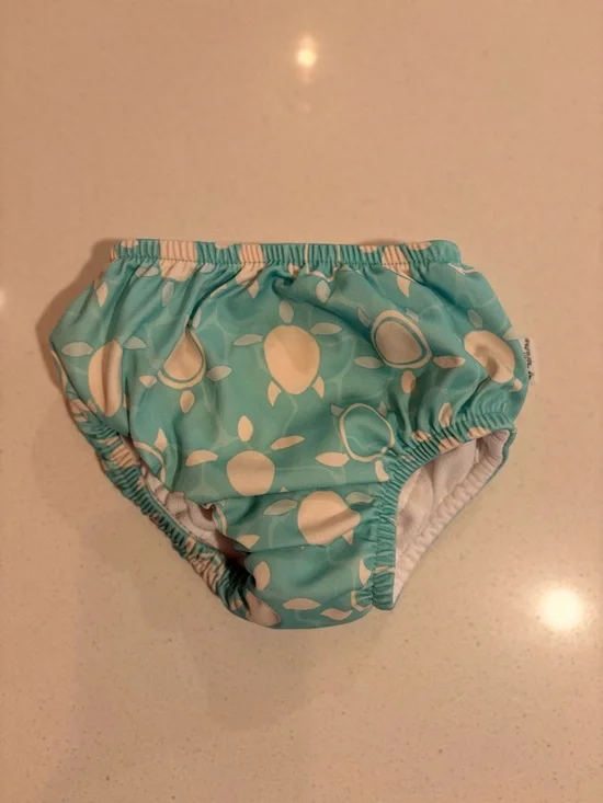 Reusable Kids Swim Diaper - Aqua Turtle Print