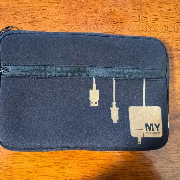 MYTAGALONGS Black and Gold Electronics Pouch