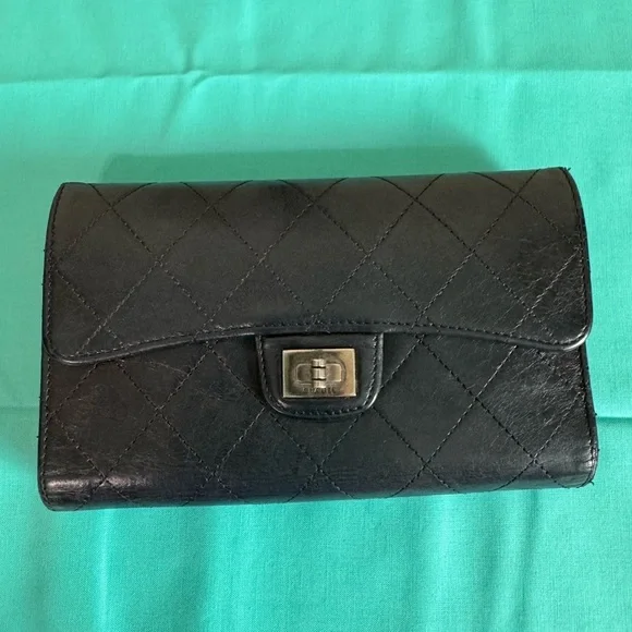Chanel Black Quilted Leather Wallet