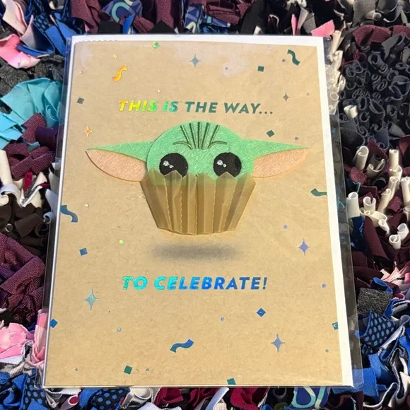 🆕Papyrus/Disney ‘Star Wars’ ‘Mandalorian’ “Baby Yoda” Birthday Card