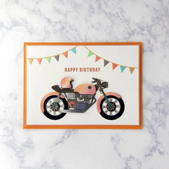 🆕Papyrus Motorcycle Birthday Greeting Card
