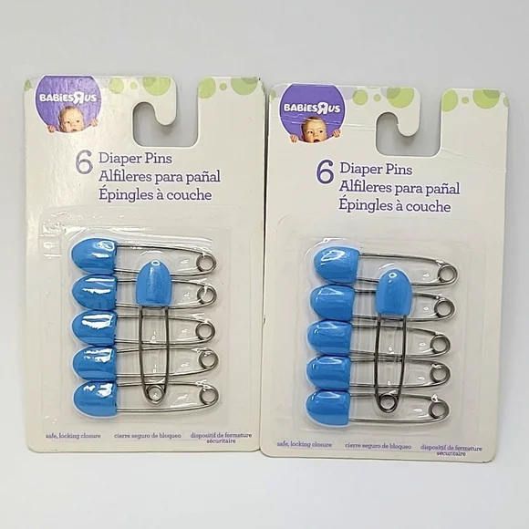 12 BabiesRUs Cloth Diaper Pins, Blue (Two 6-Packs)
