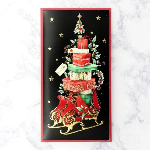 🆕Papyrus Stacked Sleigh Christmas Greeting Card