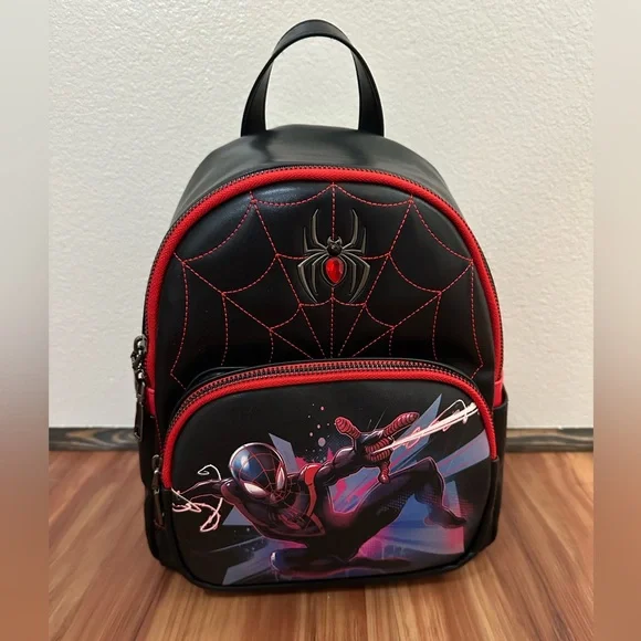 NWT Universal Studios Spider-Man Miles Morales Black and Red Backpack