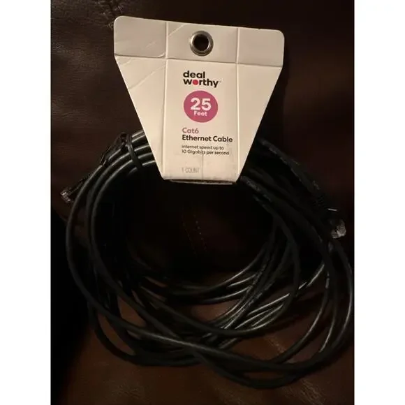 Deal Worthy 25ft Cat 6 Ethernet Cable Up To 10 Gigabytes A Second!