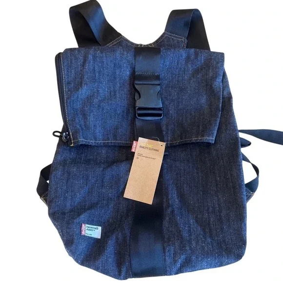Vintage RARE Y2K 1999 Levi's‎ Denim Jean Backpack RED TAB Bag Buckle NEW NOS