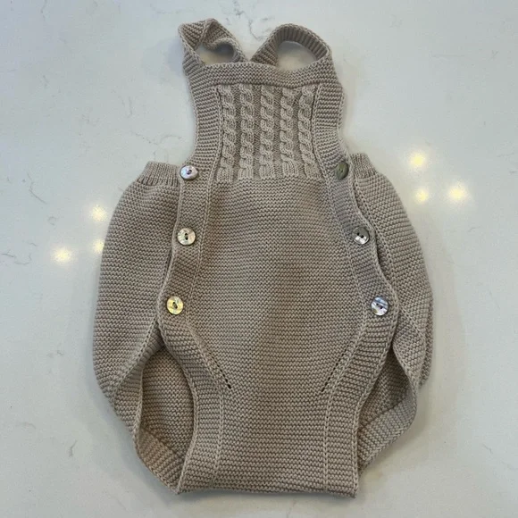 Cozy Knit Diaper Cover in Beige