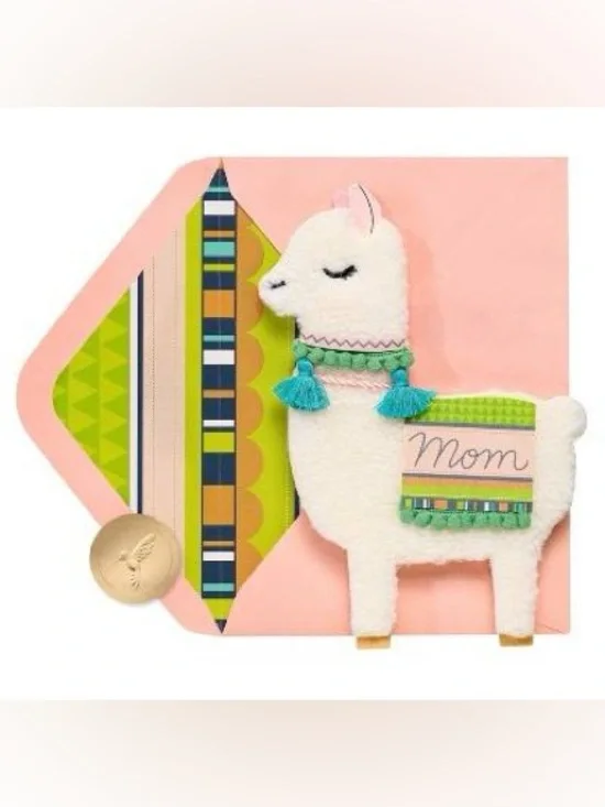 🆕Papyrus 3D Fuzzy ‘Llama Mama’ Mother’s Day Greeting Card