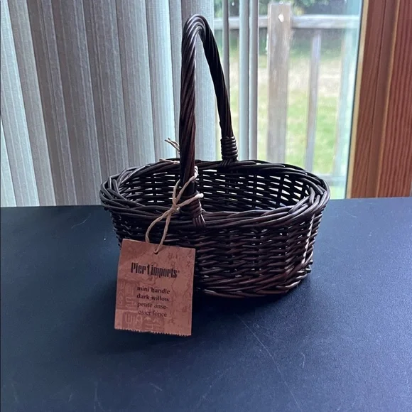 Pier 1 Brown Willow Basket with Handle