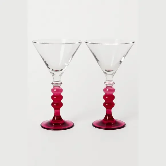 VTG Pier One collectible PIC18 martini cocktail Glass set- discontinued.