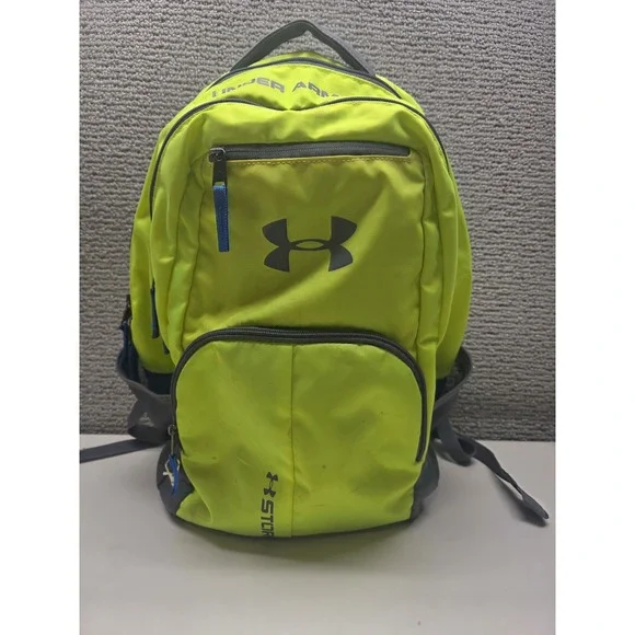 Under Armour Storm 1 Backpack Neon Yellow Grey Laptop Sleeve Water Resistant