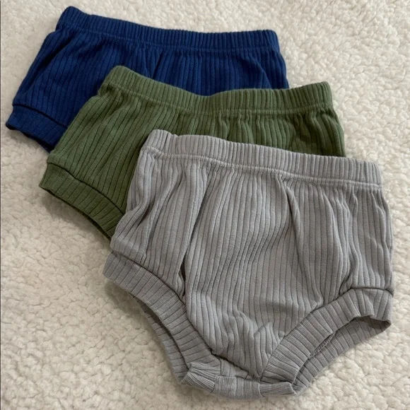 Cloud Island Ribbed Diaper Covers - Navy, Olive, and Gray. So Of 3.