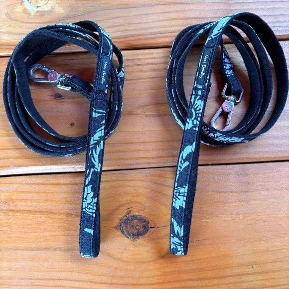 2 Vera Bradley Dog Leashes Size Small, Glass Vines Print, Black and White