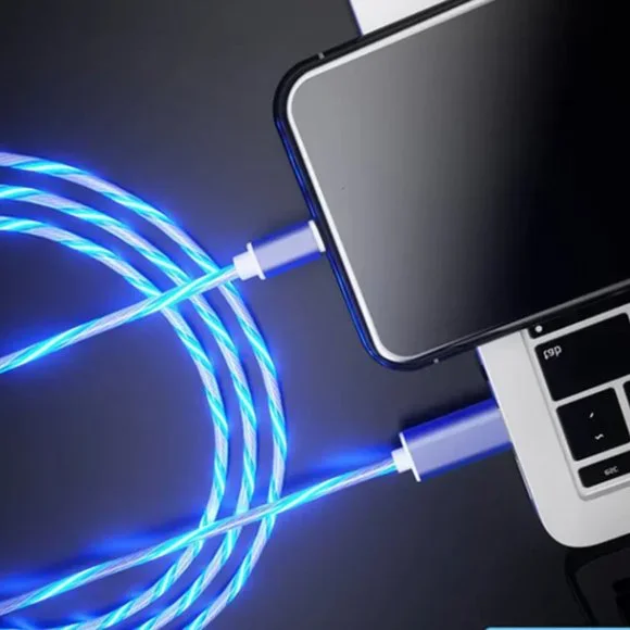iPhone, Illuminated Charging Cable BLUE Streamer LED lights