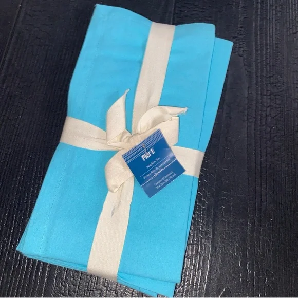 Pier 1‎ Imports Blue Cotton Napkin Set Of 4 NWT
