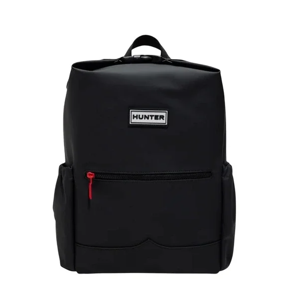 Hunter Top Clip Backpack Black Water Resistant Rubberized‎ Logo UBB1204KBM