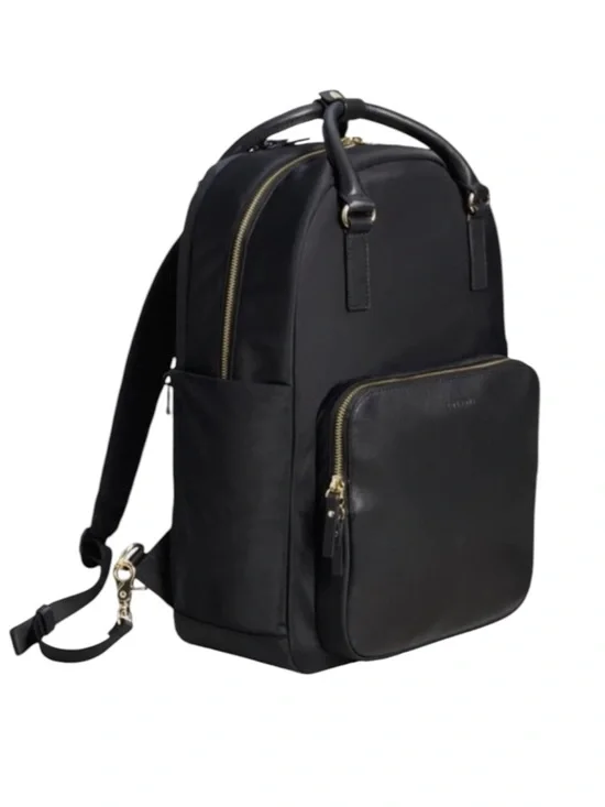 Lo & Sons Original Rowledge Black Nylon & Leather Travel Tote Backpack