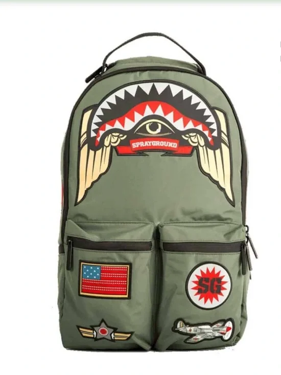 Sprayground Backpack Camo Green Army Patches - Limited Edition 2016 B874