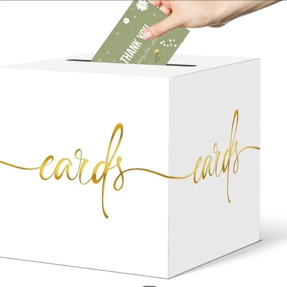 White and Gold Card Box
