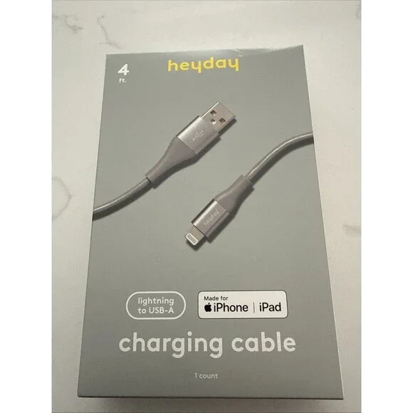 NIB Heyday 4 Foot USB-A Fast Charging Cable iPhone & IPad