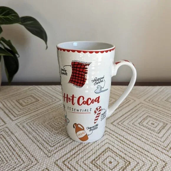 Pier 1 Hot Cocoa/Coffee Mug Holiday 16oz