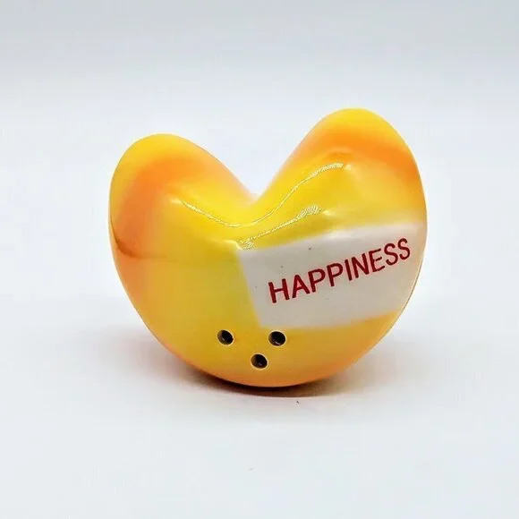 Pier 1 Happiness Fortune Cookie Ceramic Salt Shaker