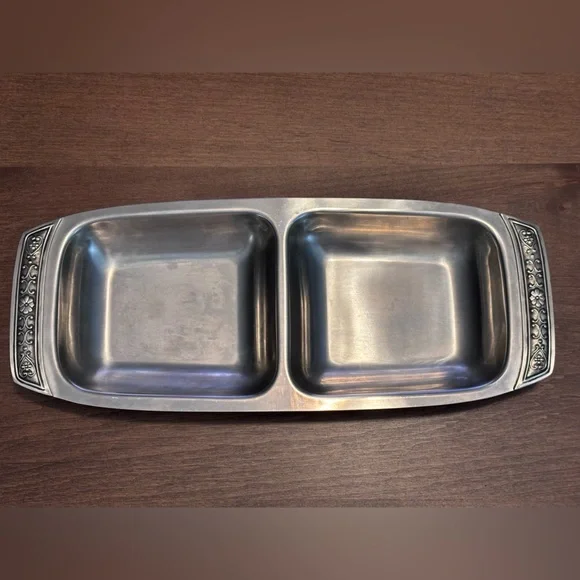 Cordova, 1969, Solid 18-8 Stainless Steel Double Serving Tray MCM