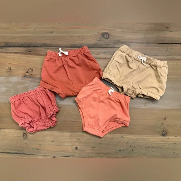 Old Navy baby girls shorts assorted - Coral, Rust, Tan