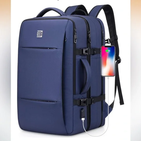 40L Flight Approved Travel Backpack Expandable Water-Resistant 17” Laptop Bag