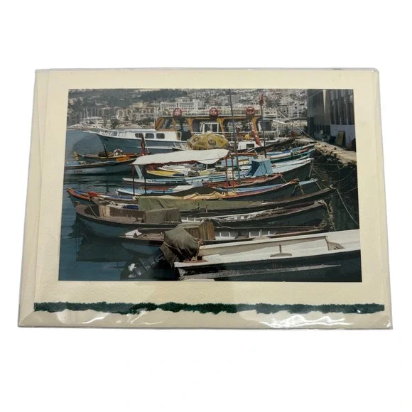Design Imports Turkey Harbor Boats Greeting Card Blank Photography Nautical 5x7