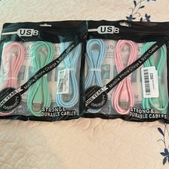 iPhone charger three pack 6 feet Apple MFI certified lightning cable
