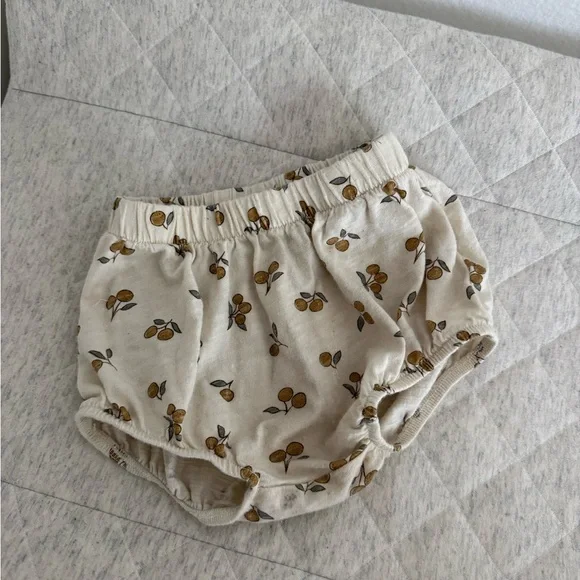 Rylee + Cru Cream Bloomers with Mustard Fruit Print