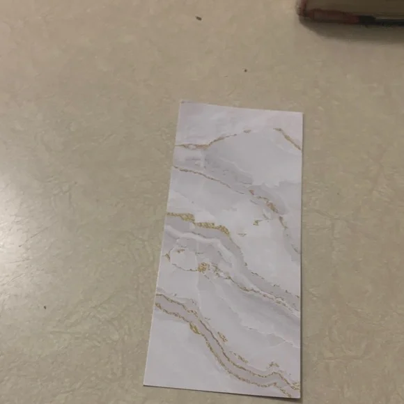 Marble Patterned Notepad / Paper Strip in White and Gold