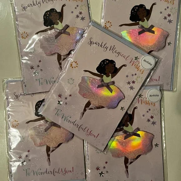 Birthday Cards for Kids - Ballerina (Lots of 5 /‎ NEW)