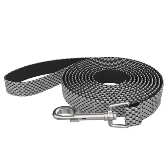 Nylon 5ft Anti-Shock Padded Dog Leash, Gray - For Medium Size Dogs