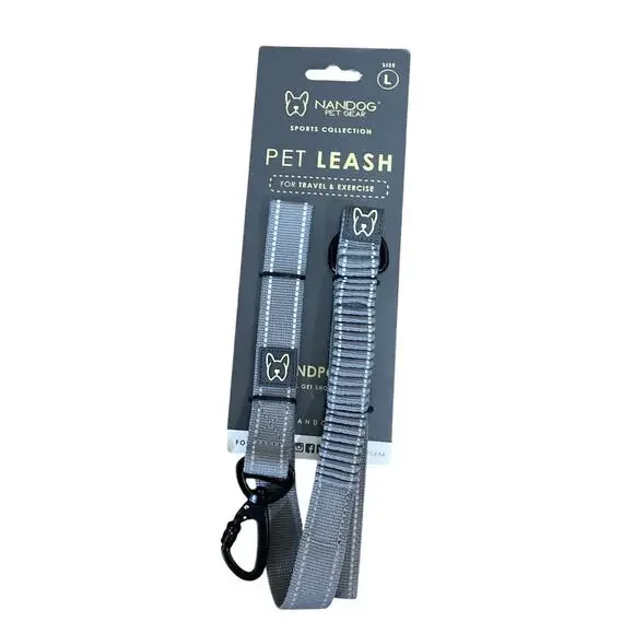 Nandog Reflective Pet Leash Large Gray