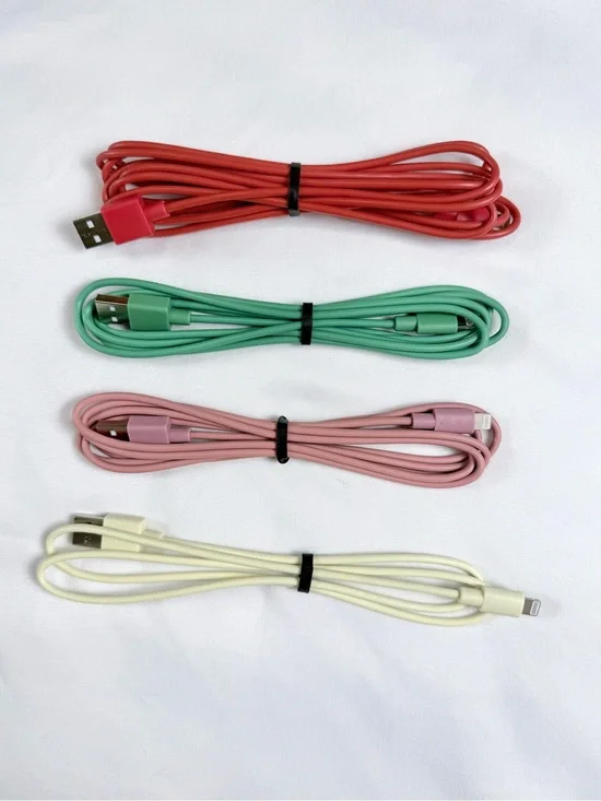 USB to Lightning Charging Cable Multicolor 4-Pack Bundle NWOT