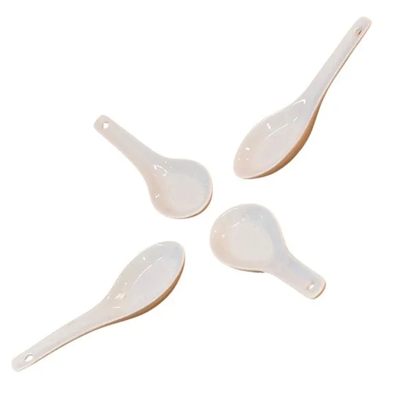 4 Saki Spoons Pier 1 China White Serving Spoon Liquid Display‎
