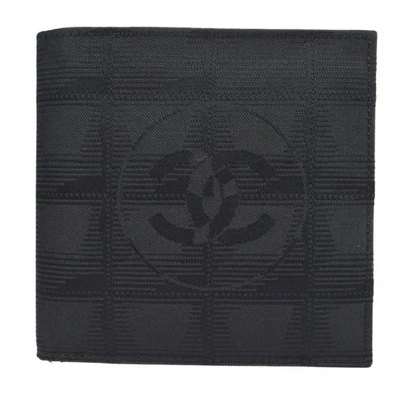 Chanel Travel Line Bifold Wallet Purse Black