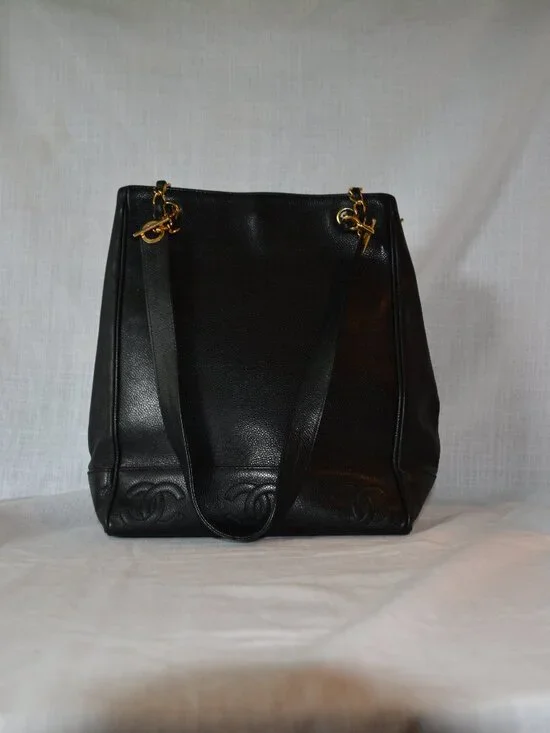 Chanel Caviar Leather Triple CC Shoulder Tote