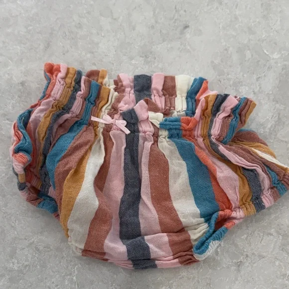 Pink Chicken Colorful Striped Diaper Cover