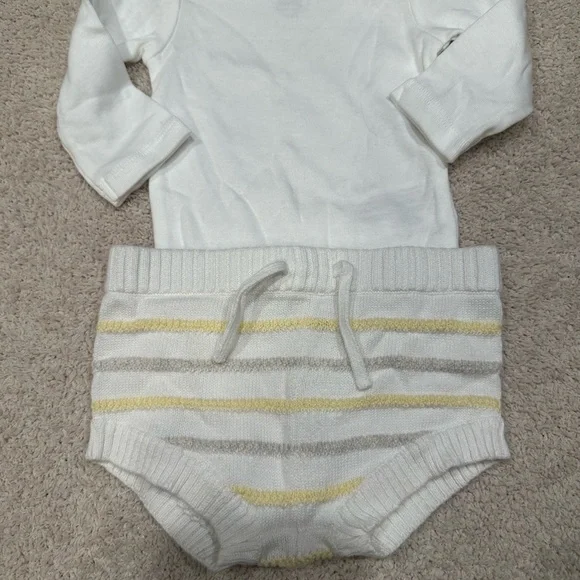 Janie and Jack knit shorty and Carter's long sleeve onesie