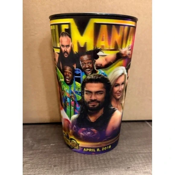 Wrestlemania 34 Plastic 3D Promotional Cup Arena Event New Orleans 2018 WWE