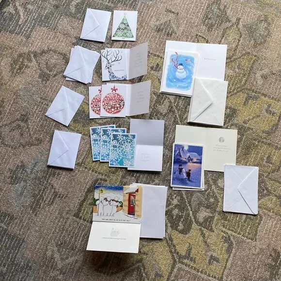 Assorted Christmas Holiday Cards with Envelopes
