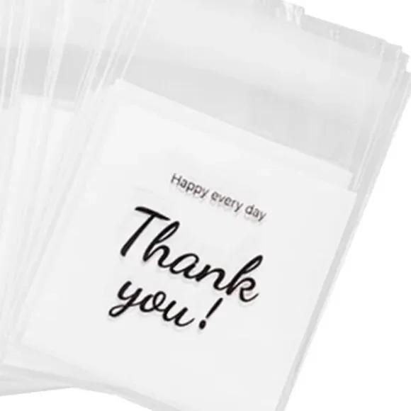 Thank You Party Favor Or Seller Jewelry Mini Bags Mail Swag Merch Black Clear