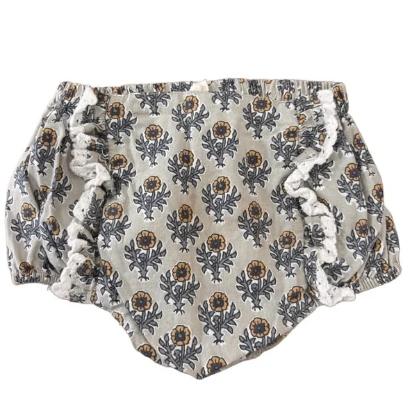 Floral Bloomer in Gray and Yellow