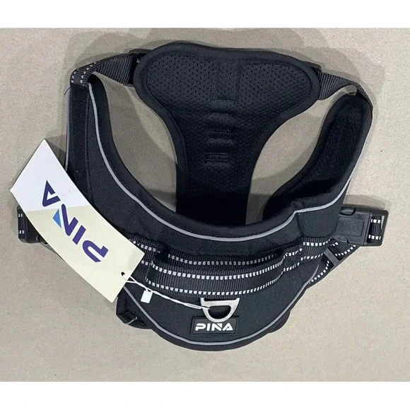 PINA Harness Large Dogs No Pull‎ Harness w/ Adjustable Padded Black No Choke