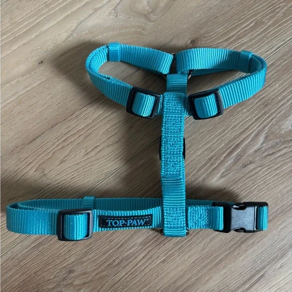 Top Paw® Gunmetal Aqua Blue Adjustable Dog Puppy Harness Medium